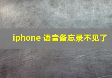 iphone 语音备忘录不见了